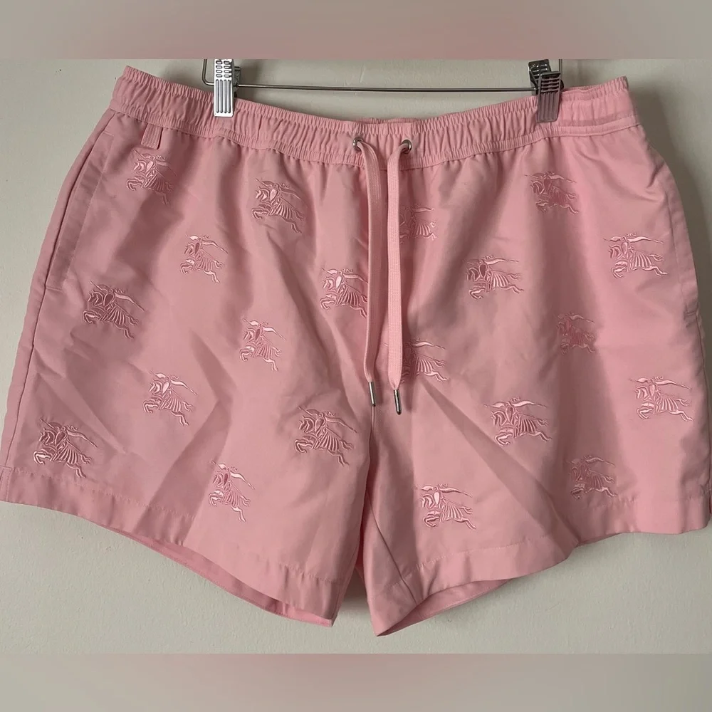 Burberry pink EKD Motif Embroidered men’s/unisex swimtrunks, mesh lining, NWT XL